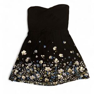 Strapless Floral Mini Dress